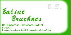 balint bruchacs business card