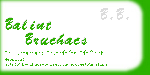 balint bruchacs business card